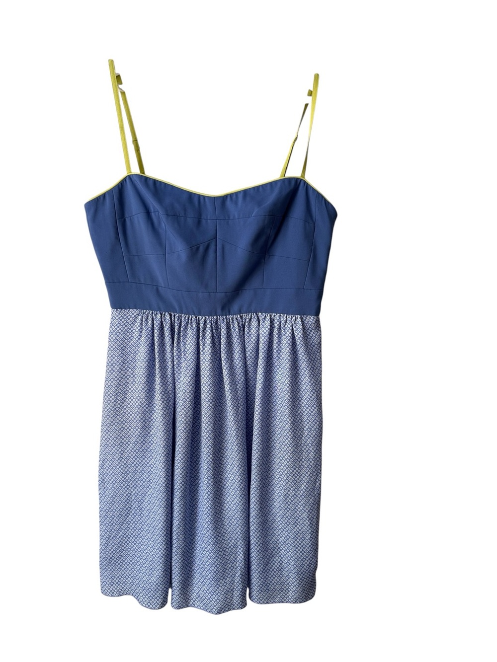 Fossil Blue Geometric Print Sundress W Adjustable Straps Missing Liner Size 4